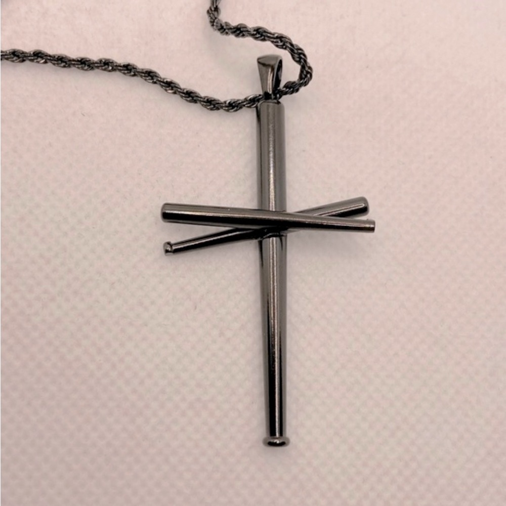 Black Cross And Nails Pendant